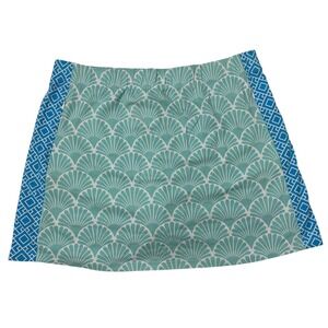 J. McLaughlin Skort Women's Large Fan Print‎ Golf Athletic Elastic Waist Skirt